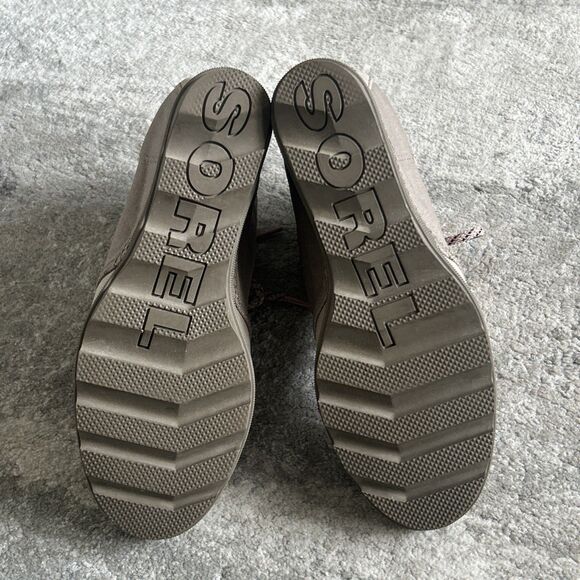 Sorel PDX Wedge Ankle Bootie Womens 10 Leather Boots Gray Brown Joan Of Arctic - Picture 10 of 12